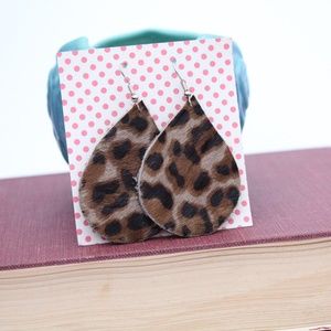 Leopard Leather Earrings